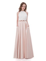 Spitze Mieder Zweiteiliger Kleid mit Satin Rock Ringelblume