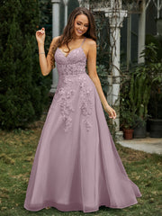 Herzform Applique Oberteil Sweep-Zug Kleid Dämmerung