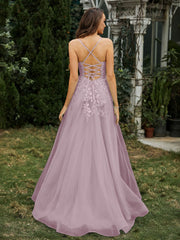 Herzform Applique Oberteil Sweep-Zug Kleid Dämmerung