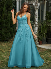 Herzform Applique Oberteil Sweep-Zug Kleid Jade
