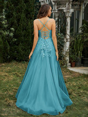 Herzform Applique Oberteil Sweep-Zug Kleid Jade