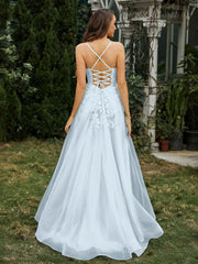 Herzform Applique Oberteil Sweep-Zug Kleid Nebel