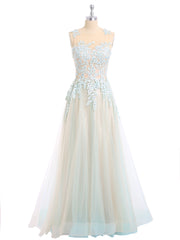 Illusion Ausschnitt Zwei Farben Tüll Kleid Champagner