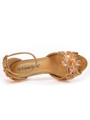 Kristall Strassdekoration Peeptoe Stiletto Knöchelriemen High Heels
