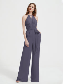 Halter Ausschnitt Ärmellos Jumpsuit mit Gürtel Sturm