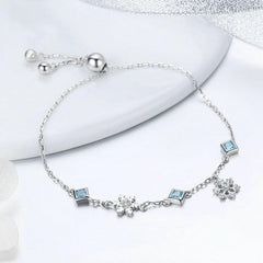 Schneeblumen Bolo Armband Brautjungfern Geschenk