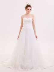 Trägerloser Herz-Ausschnitt Brautkleid Champagner