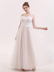 Herz-Ausschnitt Spaghettiträger Tüll Kleid Weiß