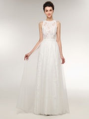 Spitze Brautkleid mit Durchschauen Mieder Elfenbein
