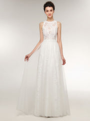 Spitze Brautkleid mit Durchschauen Mieder Weiß