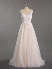 Spitzen Mieder Tüll Rock Sweep Zug Brautkleid Champagner