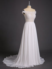 Off-The-Schulter Brautkleid mit Transparentem Oberteil Elfenbein