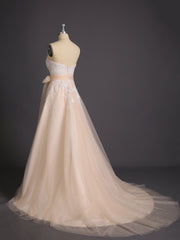 Trägerloses Brautkleid mit Bowknot und Herz-Ausschnitt Champagner