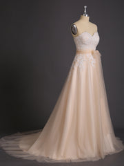 Trägerloses Brautkleid mit Bowknot und Herz-Ausschnitt Elfenbein