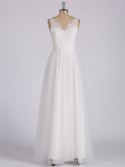 Tüll Bodenlang Kleid mit Spitze Strap Champagner