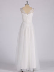 Tüll Bodenlang Kleid mit Spitze Strap Champagner