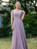 Blumen Applikationen Chiffon Kleid mit Plissee Tahiti