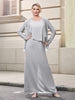 Rundhalsausschnitt mit Cut-Out Ärmellos Chiffon Overall Jumpsuit Silber